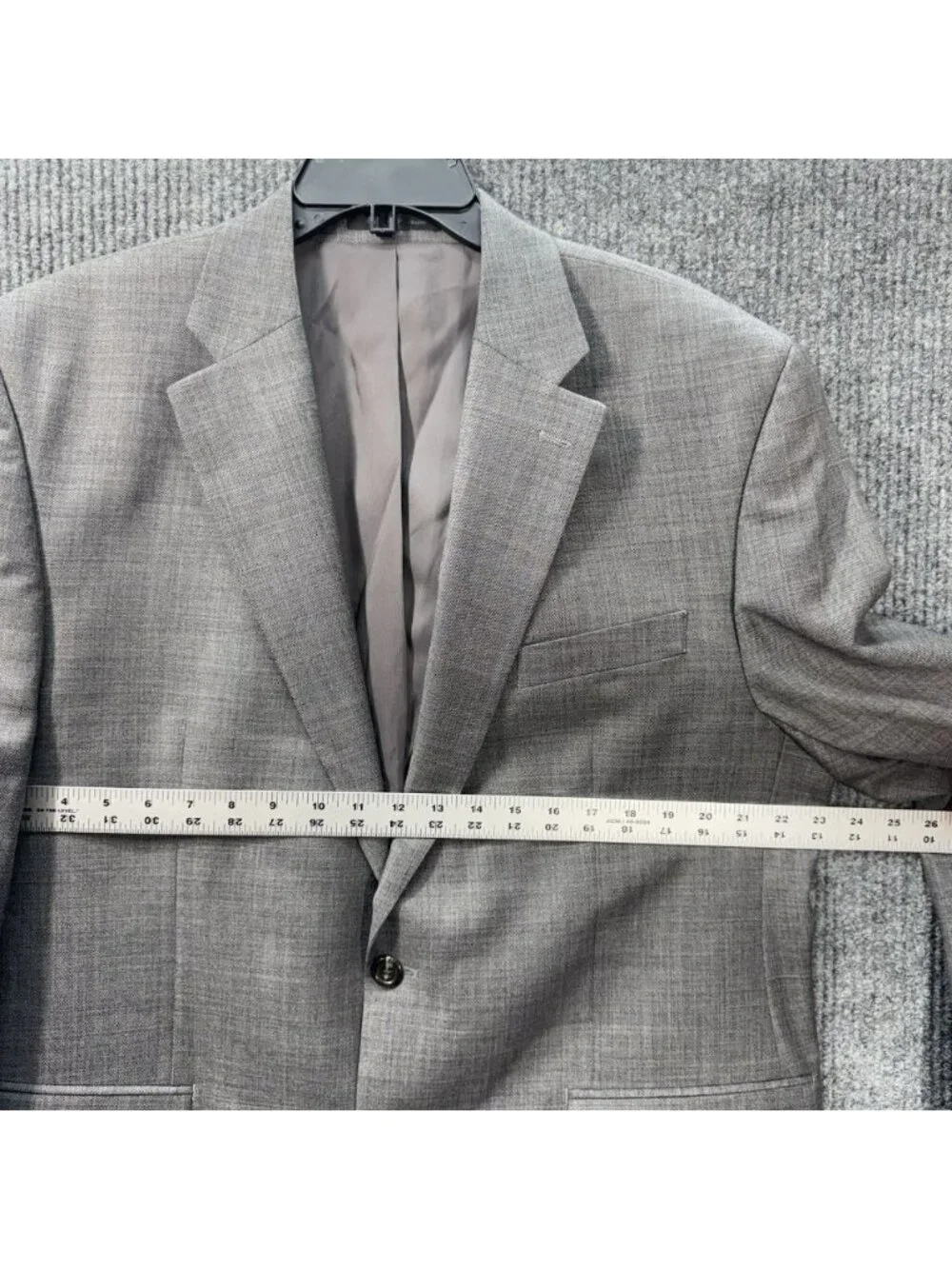 Chaps Blazer Mens 44R Gray 100% Wool Two Button Sport Coat Jacket Suit Separate